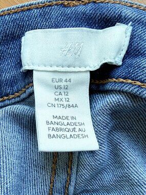 H&M Light Wash Straight Leg Jeans Size 12